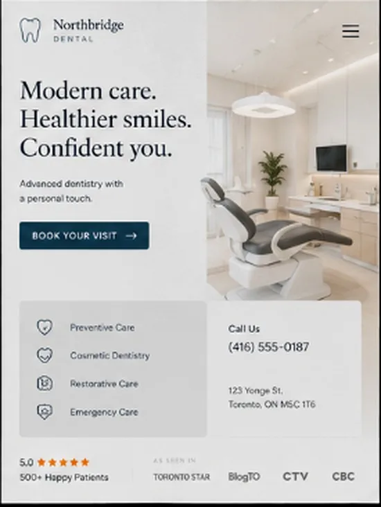 Northbridge Dental featured website direction